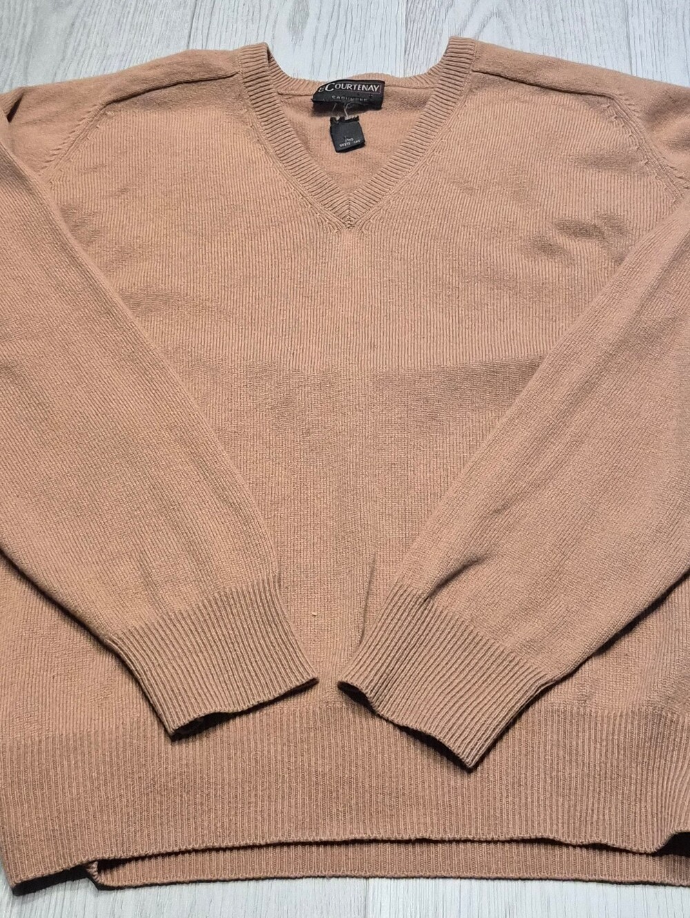 Courtenay Men's V-Neck Sweater in Tan